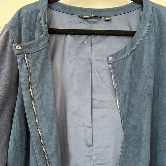 H by Halston Blue oversized Faux Suede Jacket - Picture 2 of 8